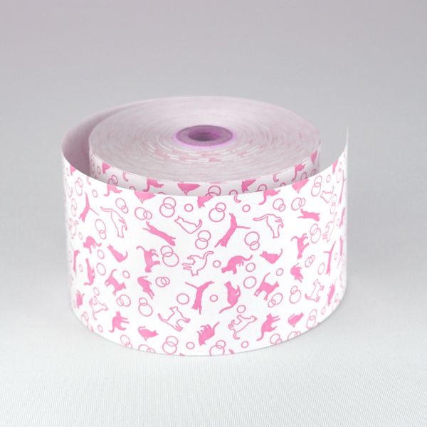 小林 ファンシーレジ用紙　５８ｍｍ幅　ねこ　ピンク　２０巻入り 230-05361005 1セット(20巻入)（直送品）