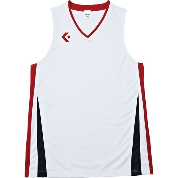 CONVERSE(コンバース) バスケットボール メンズ ゲームシャツ CB281701 ホワイト/レッド(1164) 3S 1枚（直送品）