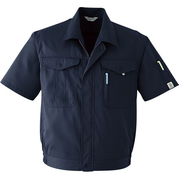 Asahicho (旭蝶繊維) E036 半袖ブルゾン ネイビー 5L 1枚（直送品）