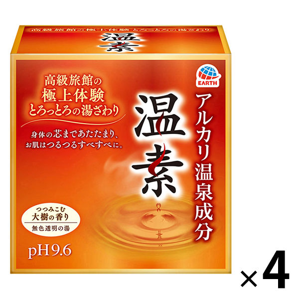 入浴剤 温泉の素 温素 大樹の香り 4箱 (30g×15包入×4)(透明タイプ) アース製薬 アスクル