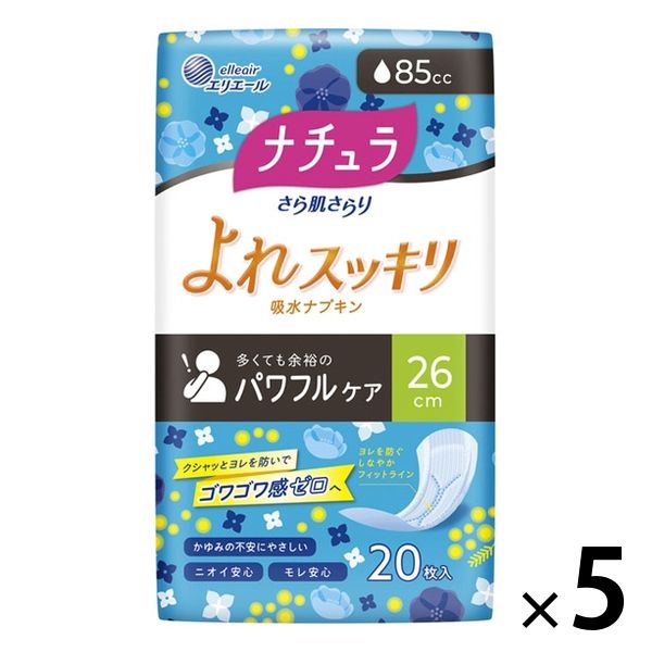 ナチュラ 吸水ケア さら肌さらりよれスッキリ吸水ナプキン 85cc 26CM