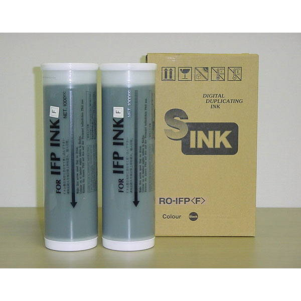 軽印刷機用インク（リソー用　インク）　IFP　黒（汎用品）　1箱（2本入）　（直送品）