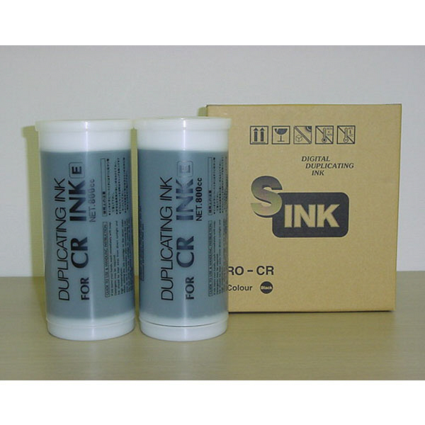 軽印刷機用インク（リソー用　インク）　CR　黒（汎用品）　1箱（2本入）　（直送品）