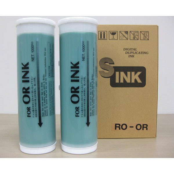 軽印刷機用インク（リソー用　インク）　RE　緑（汎用品）　1箱（2本入）　（直送品）