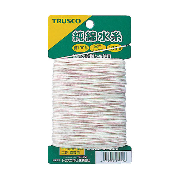 トラスコ中山 TRUSCO 純綿水糸 線径1.2mm 100m巻 MI-8100M 1セット(6個:1個×6巻) 215-4234（直送品）