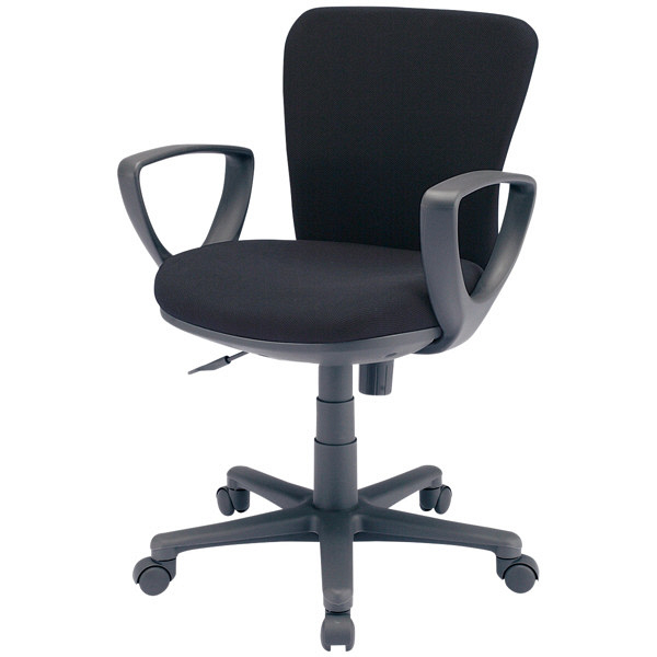 サンワサプライ　モールドウレタンチェア　肘付き　ブラック　SNC-022KBK　（直送品）