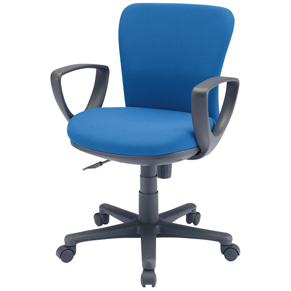 サンワサプライ　モールドウレタンチェア　肘付き　ブルー　SNC-022KBL　（直送品）