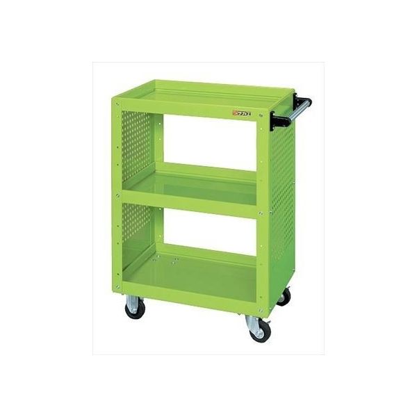 ニューCSスーパーワゴン(中量タイプ/均等耐荷重150kg/ゴム車/H880mm/3段/移動式/パンチングパネル付) CSWAー608P（直送品）