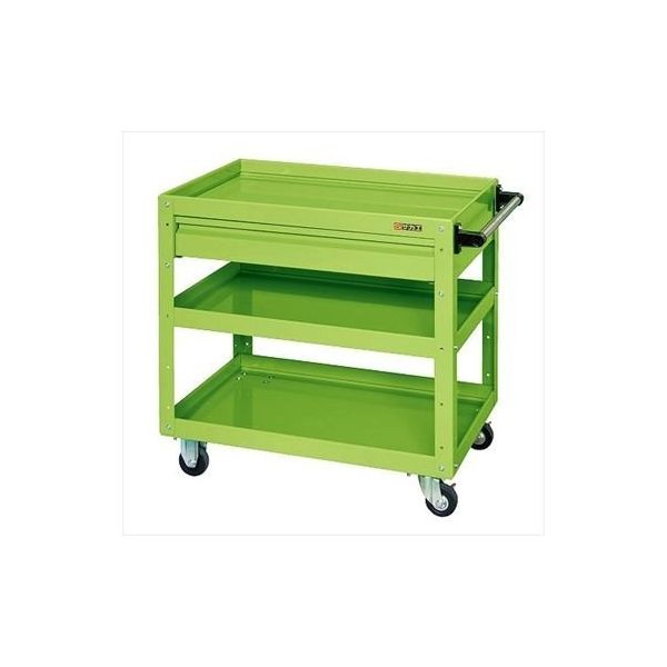 ニューCSスーパーワゴン(中量タイプ/均等耐荷重200kg/ゴム車/H880mm/3段/移動式/引出し付) CSWAー758CJ 1個（直送品）