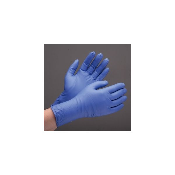 ミドリ安全 ニトリル使い捨て手袋 厚手 粉なし 青 L (100枚入) (1箱) 品番:VERTE-701H-L