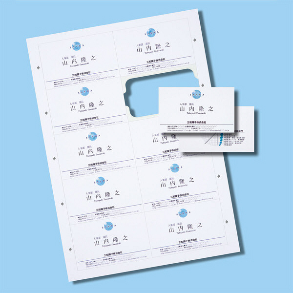 サンワサプライ マルチカード 名刺 クリアエッジ 特厚口 白 A4 10面 1袋（100シート入）（直送品）