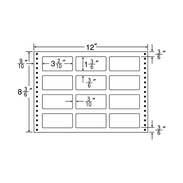 東洋印刷 ナナフォーム タックフォームラベル耐熱タイプ 白 12面 1箱 LT12O（直送品）