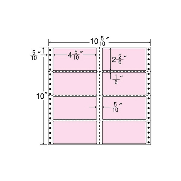 東洋印刷 ナナフォーム タックフォームラベルカラータイプ ピンク 8面 1箱 M10CPP（直送品）