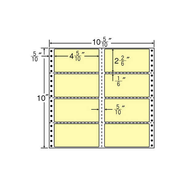 東洋印刷 ナナフォーム タックフォームラベルカラータイプ イエロー 8面 1箱 M10CY（直送品）