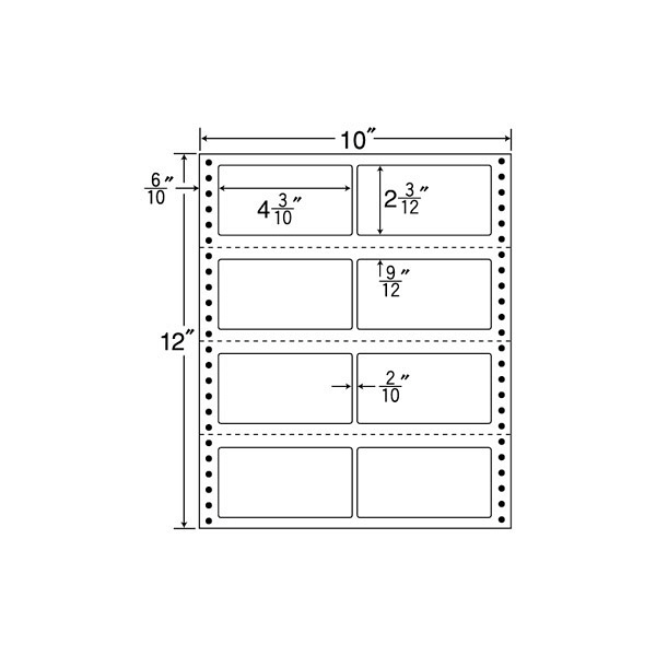 東洋印刷 ナナフォーム タックフォームラベル 白 8面 1箱=500折(4000枚) M10W（直送品）