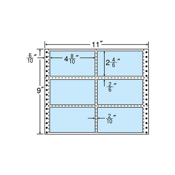 東洋印刷 ナナフォーム タックフォームラベルカラータイプ ブルー 6面 1箱 M11BB（直送品）