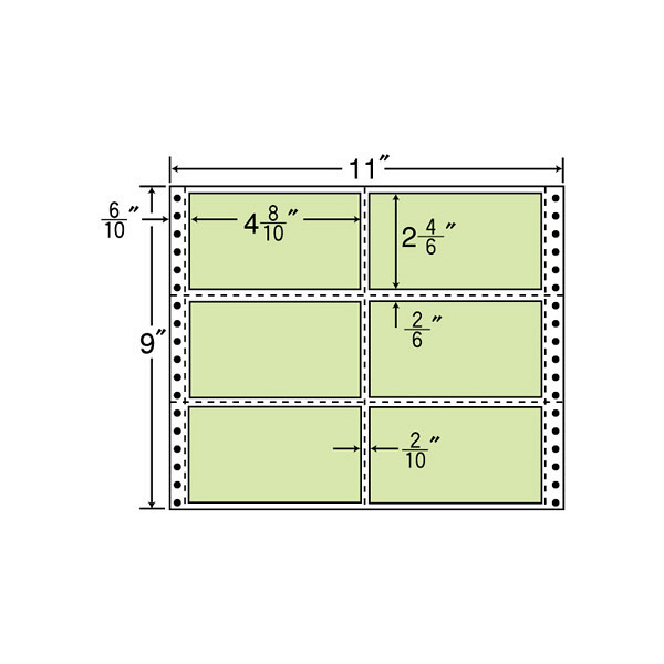 東洋印刷 ナナフォーム タックフォームラベルカラータイプ グリーン 6面 1箱 M11BG（直送品）