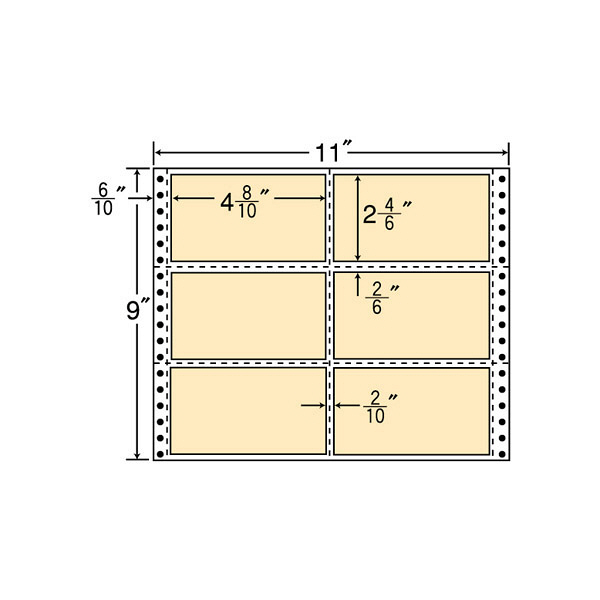 東洋印刷 ナナフォーム タックフォームラベルカラータイプ ベージュ 6面 1箱 M11BH（直送品）