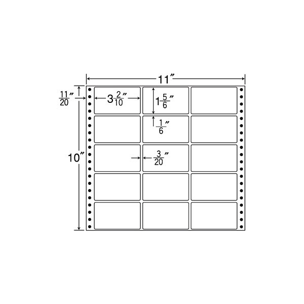 東洋印刷 ナナフォーム タックフォームラベル 白 15面 1箱=500折(7500枚) M11E（直送品）