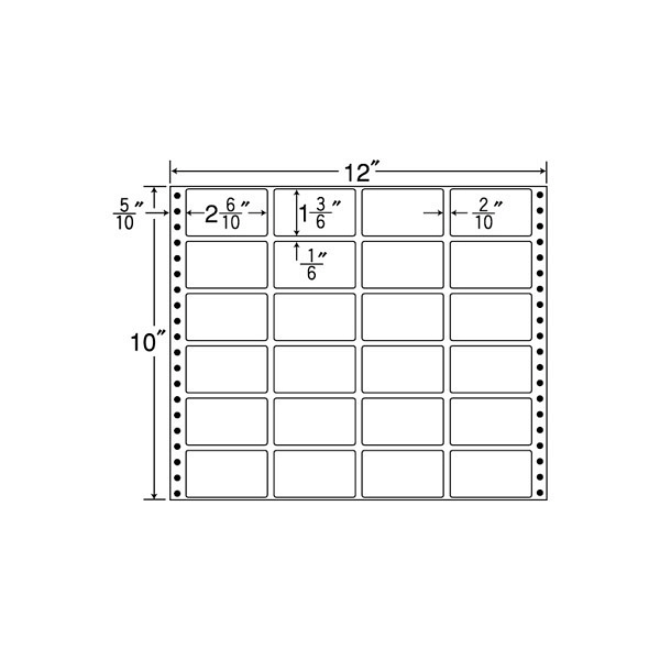 東洋印刷 ナナフォーム タックフォームラベル 白 24面 1箱=500折(12000枚) M12B（直送品）