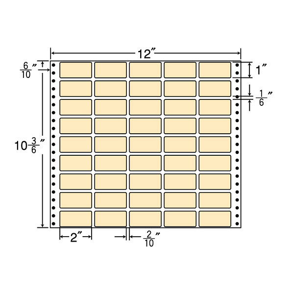 東洋印刷 ナナフォーム タックフォームラベルカラータイプ ベージュ 45面 1箱 M12CH（直送品）