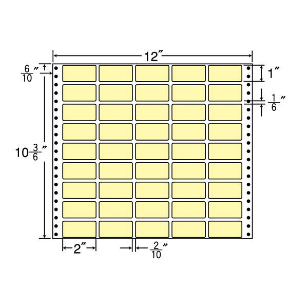 東洋印刷 ナナフォーム タックフォームラベルカラータイプ イエロー 45面 1箱 M12CY（直送品）