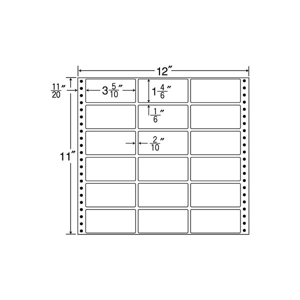 東洋印刷 ナナフォーム タックフォームラベル 白 18面 1箱=500折(9000枚) M12P（直送品）