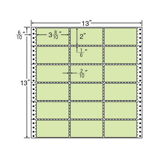 東洋印刷 ナナフォーム タックフォームラベルカラータイプ グリーン 18面 1箱 M13AG（直送品）