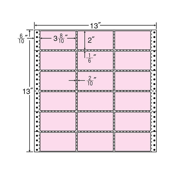 東洋印刷 ナナフォーム タックフォームラベルカラータイプ ピンク 18面 1箱 M13AP（直送品）