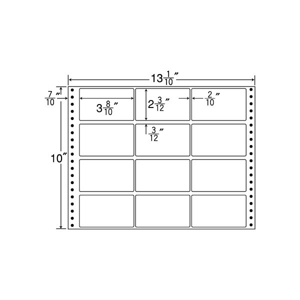 東洋印刷 ナナフォーム タックフォームラベル 白 12面 1箱=500折(6000枚) M13K（直送品）