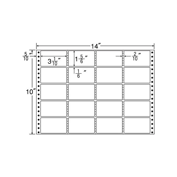 東洋印刷 ナナフォーム タックフォームラベル 白 20面 1箱 M14M（直送品）