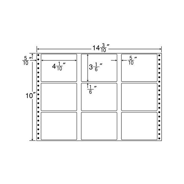 東洋印刷 ナナフォーム タックフォームラベル 白 9面 1箱=500折(4500枚) M14V（直送品）