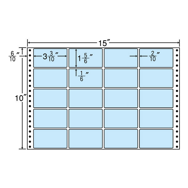 東洋印刷 ナナフォーム タックフォームラベルカラータイプ ブルー 20面 1箱 M15EB（直送品）