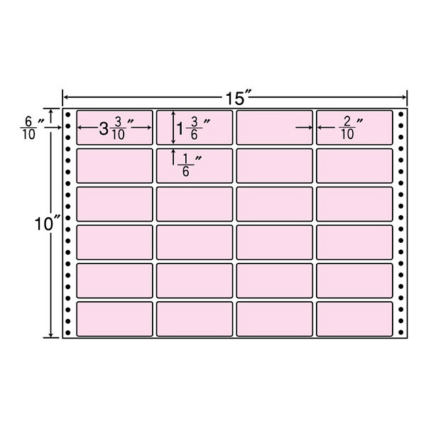 東洋印刷 ナナフォーム タックフォームラベルカラータイプ ピンク 24面 1箱 M15FP（直送品）