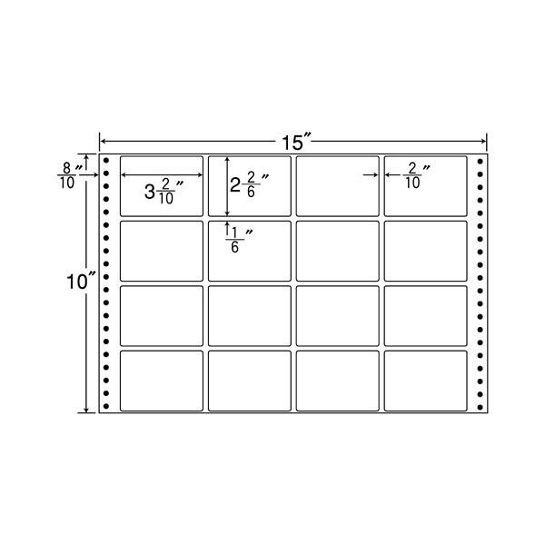 東洋印刷 ナナフォーム タックフォームラベル 白 16面 1箱=500折(8000枚) M15Q（直送品）