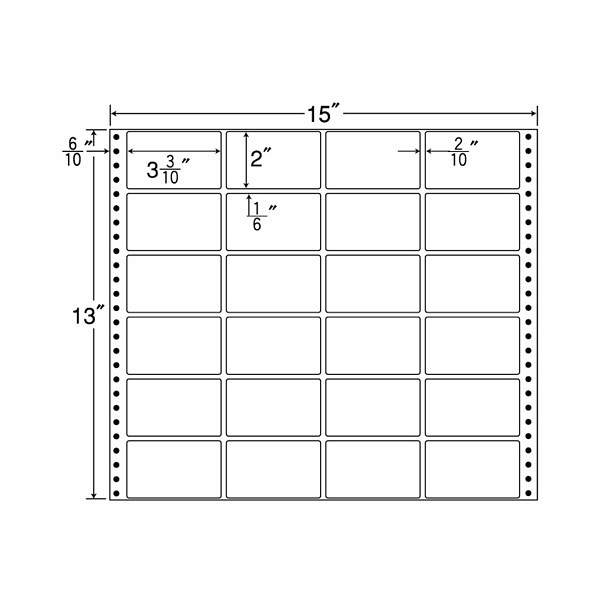 東洋印刷 ナナフォーム タックフォームラベル 白 24面 1箱=500折(12000枚) M15S（直送品）