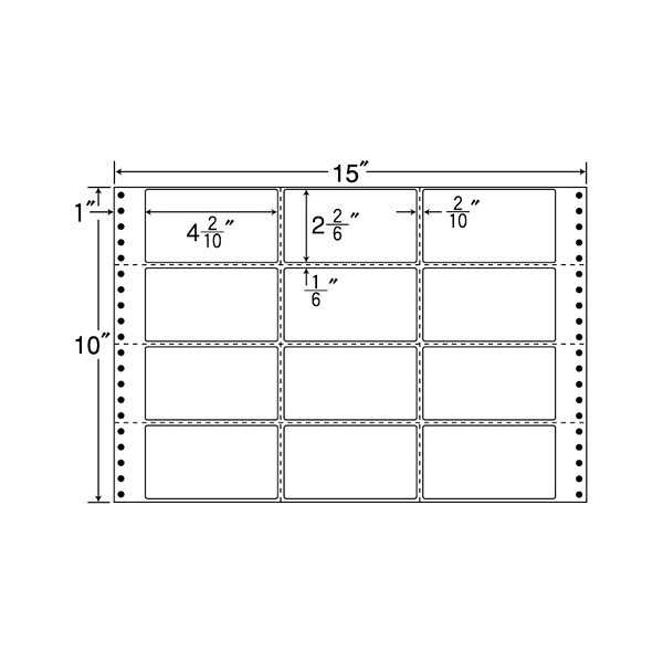 東洋印刷 ナナフォーム タックフォームラベル 白 12面 1箱=500折(6000枚) M15V（直送品）