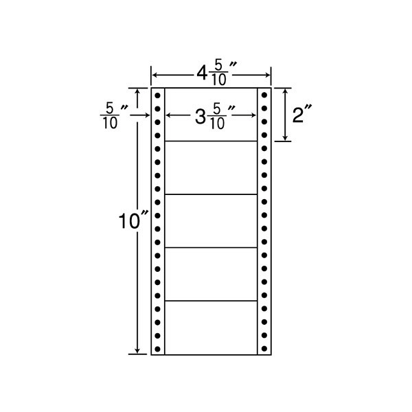 東洋印刷 ナナフォーム タックフォームラベル 白 5面 1箱=1000折(500折×2)(5000枚) MM4C（直送品）