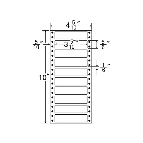 東洋印刷 ナナフォーム タックフォームラベル 白 10面 1箱=1000折(500折×2)(10000枚) MM4O（直送品）