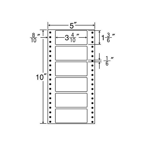 東洋印刷 ナナフォーム タックフォームラベル 白 6面 1箱=1000折(500折×2)(6000枚) MM5F（直送品）