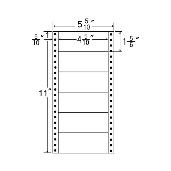 東洋印刷 ナナフォーム タックフォームラベル 白 6面 1箱=1000折(500折×2)(6000枚) MM5K（直送品）