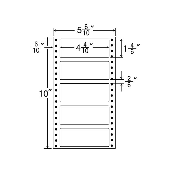 東洋印刷 ナナフォーム タックフォームラベル 白 5面 1箱=1000折(500折×2)(5000枚) MM5R（直送品）