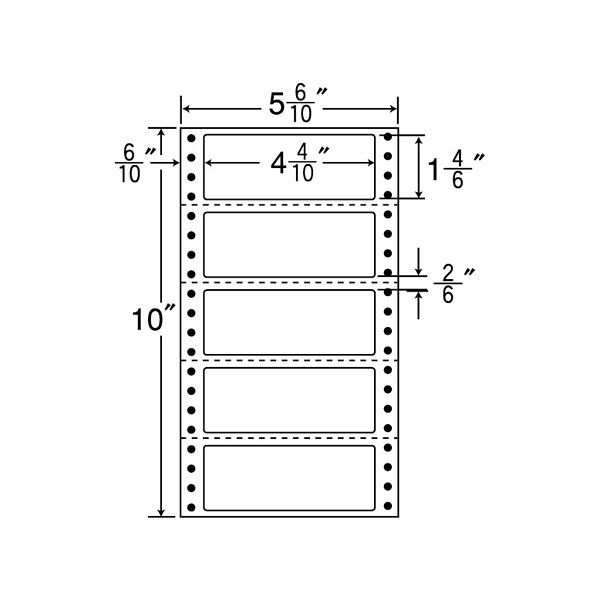 東洋印刷 ナナフォーム タックフォームラベル 白 5面 1箱=1000折(500折×2)(5000枚) MM5S（直送品）