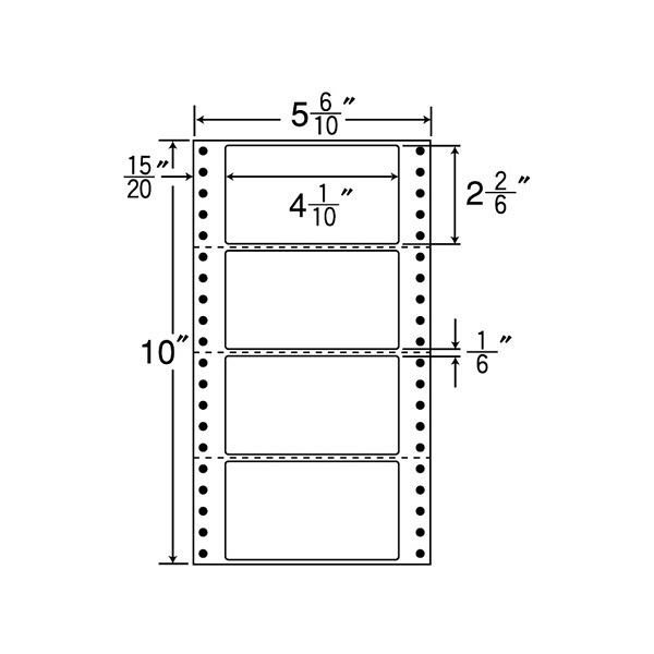 東洋印刷 ナナフォーム タックフォームラベル 白 4面 1箱=1000折(500折×2)(4000枚) MM5V（直送品）