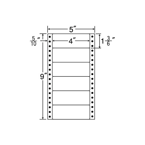 東洋印刷 ナナフォーム タックフォームラベル 白 6面 1箱=1000折(500折×2)(6000枚) MM5X（直送品）