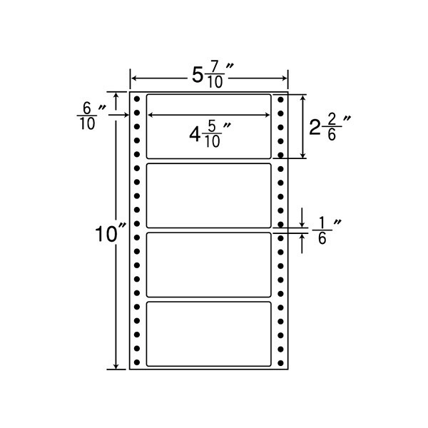 東洋印刷 ナナフォーム タックフォームラベル 白 4面 1箱=1000折(500折×2)(4000枚) MM5Y（直送品）