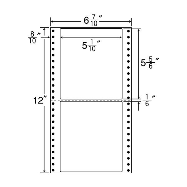 東洋印刷 ナナフォーム タックフォームラベル 白 2面 1箱=1000折(500折×2)(2000枚) MM6B（直送品）