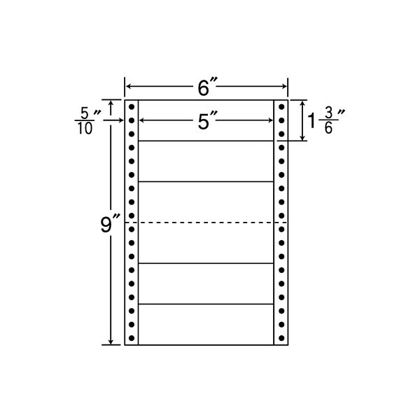 東洋印刷 ナナフォーム タックフォームラベル 白 6面 1箱=1000折(500折×2)(6000枚) MM6P（直送品）