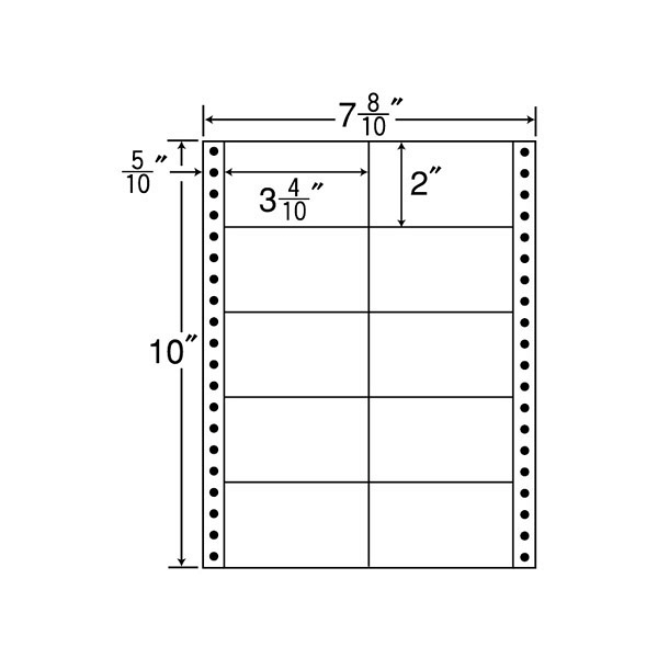 東洋印刷 ナナフォーム タックフォームラベル 白 10面 1箱=1000折(500折×2)(10000枚) MM7E（直送品）