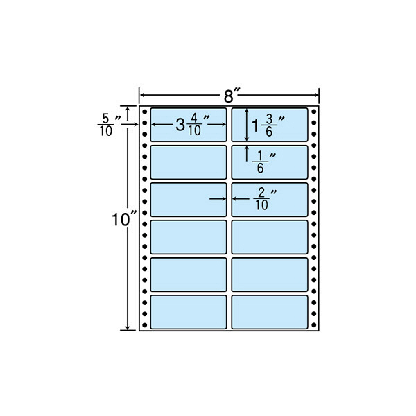 東洋印刷 ナナフォーム タックフォームラベルカラータイプ ブルー 12面 1箱 MM8AB（直送品）